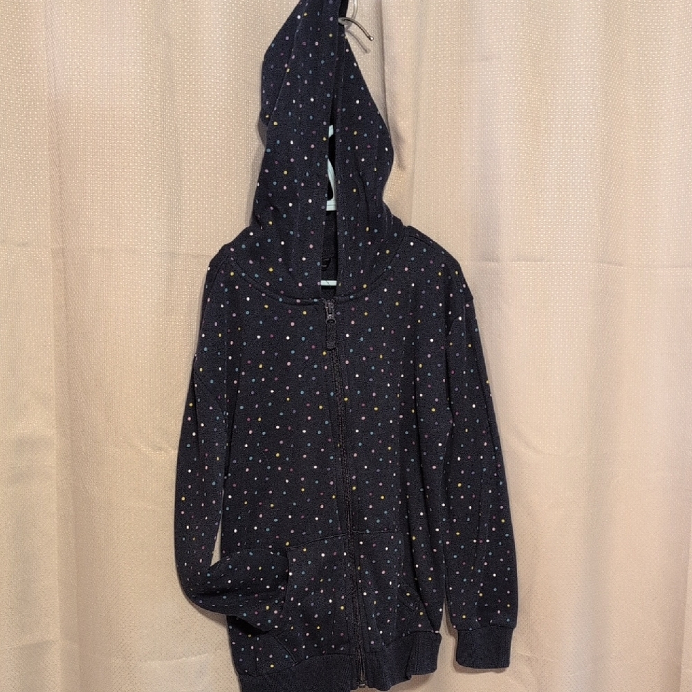 George Girls Blue Hoodie with Multicolor Dots Size 7/8